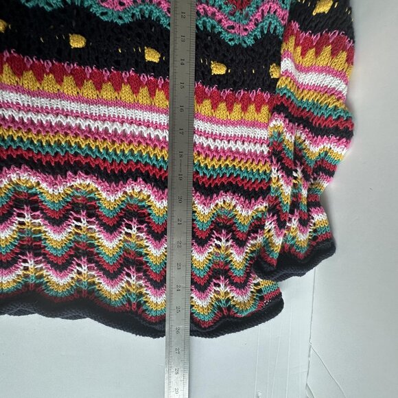 LaSeine Sweater Womens‎ M Crochet Open Knit Boho Pullover Festival Hippie 70s - Picture 10 of 10